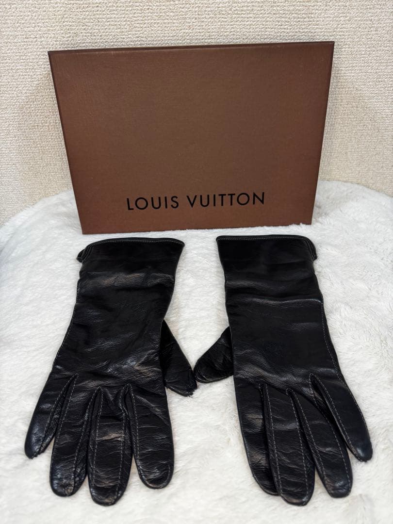 Louis Vuitton ブラックレザーグローブ