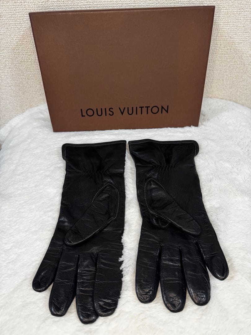 Louis Vuitton ブラックレザーグローブ
