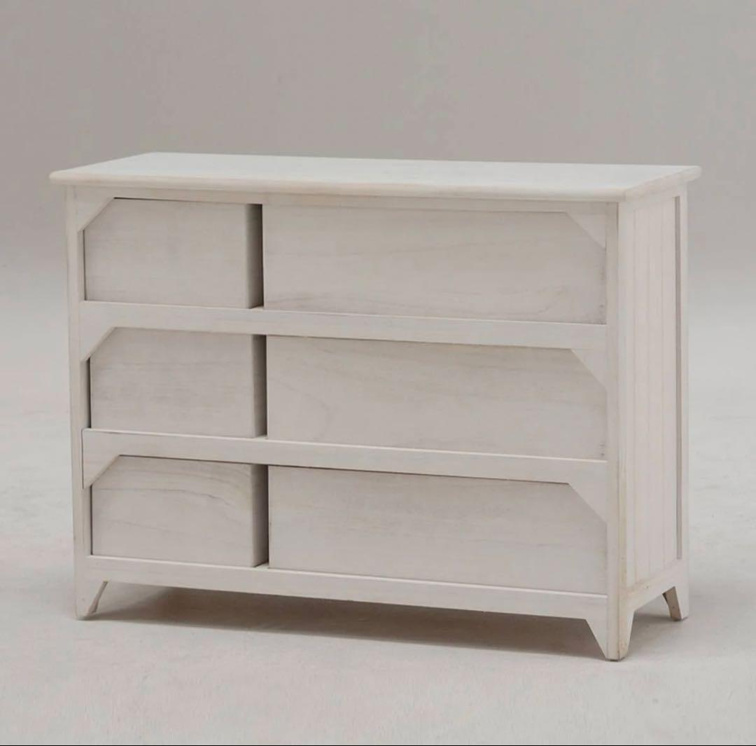 シャビーウッドファニチャー ローチェスト アンティークホワイト