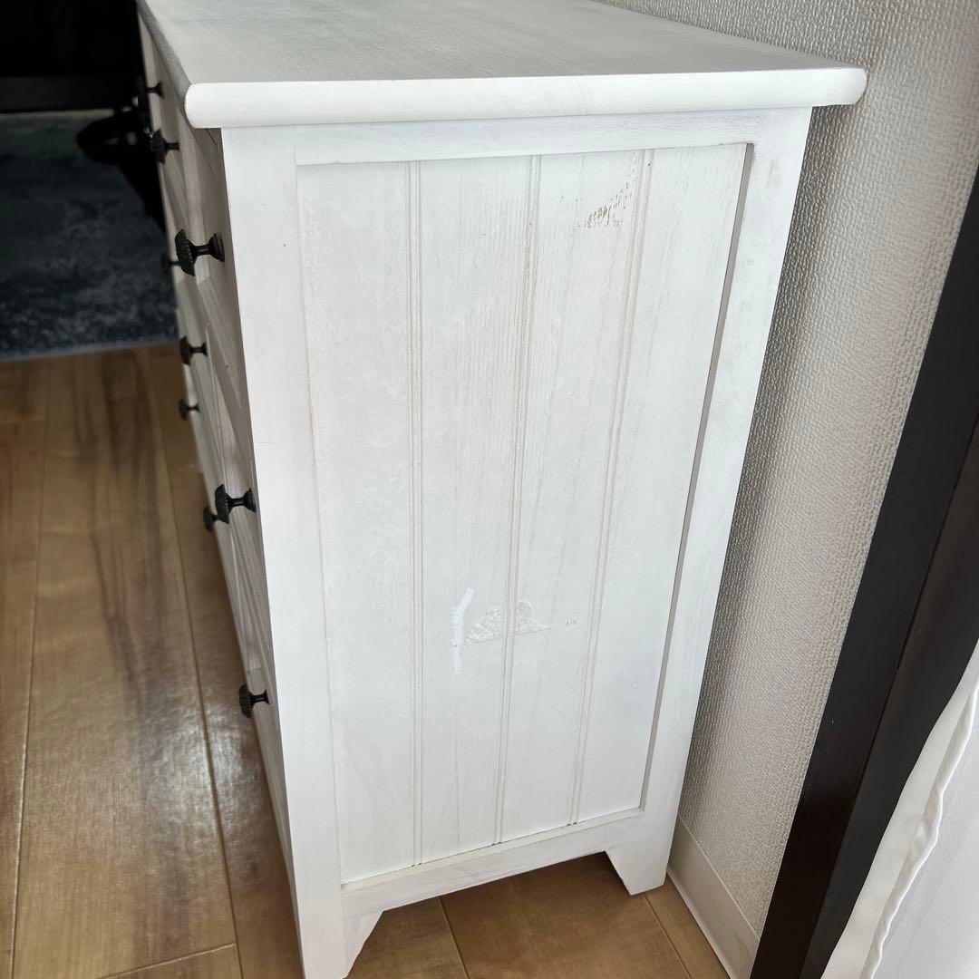 シャビーウッドファニチャー ローチェスト アンティークホワイト