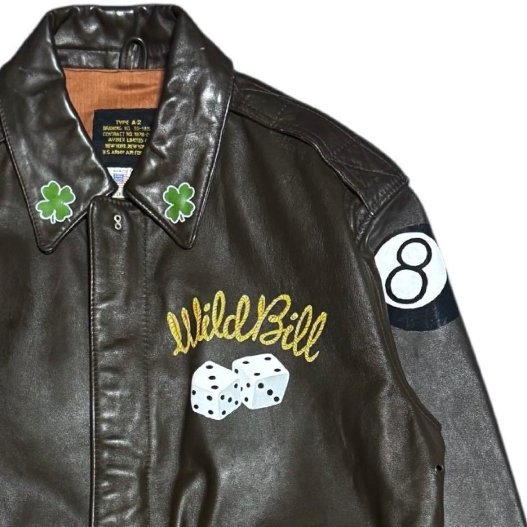 AVIREX 米国製 A-2 馬革 フライトジャケット 40 ハンドペイント