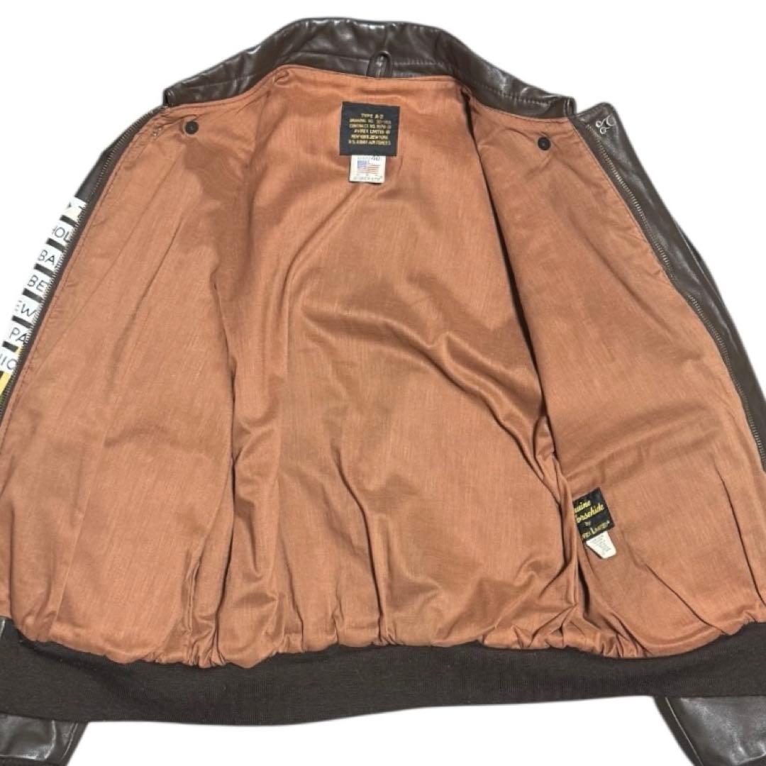 AVIREX 米国製 A-2 馬革 フライトジャケット 40 ハンドペイント