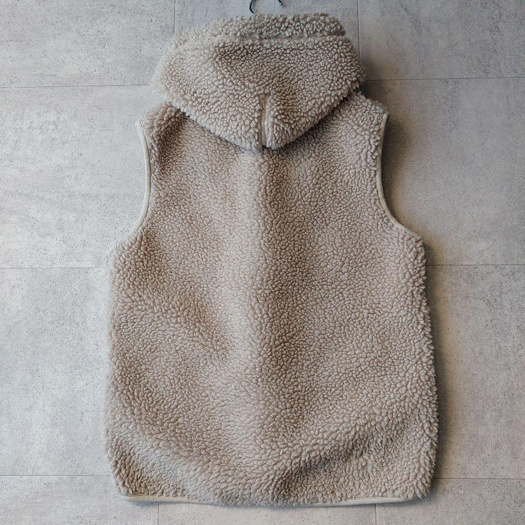 美品 ジムフレックス フーデットボアベスト 14 グレージュ