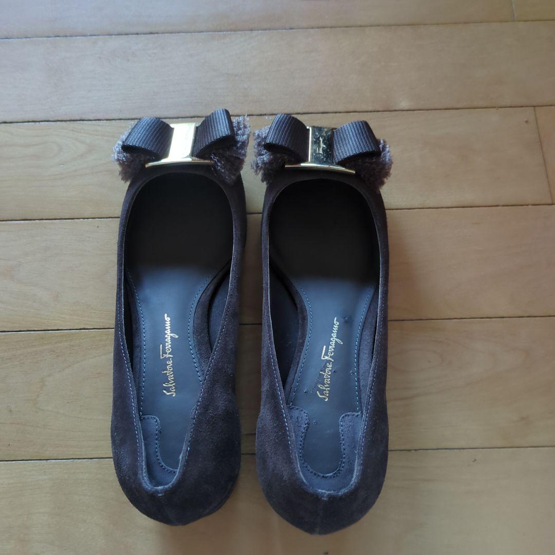 Salvatore Ferragamo ダークブラウン フラットシューズ