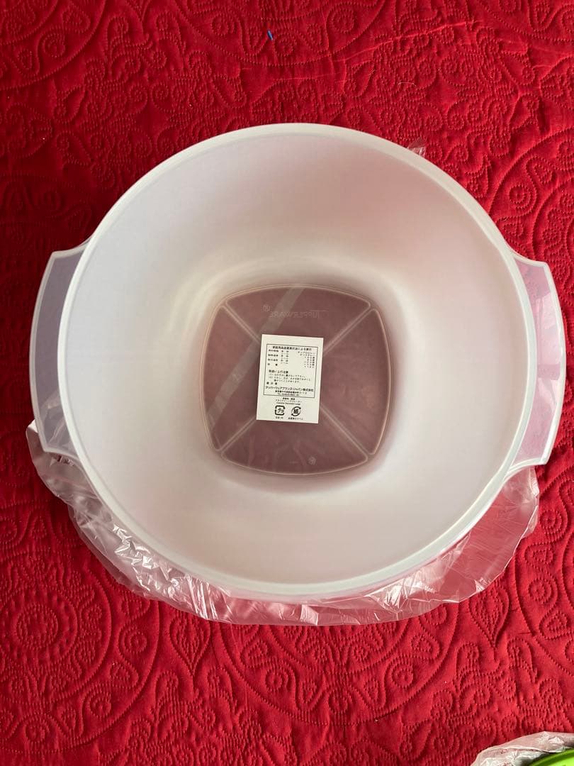 タッパーウェア　マキシクイーンデコレーター　透明プラスチック漬け物容器 蓋付き