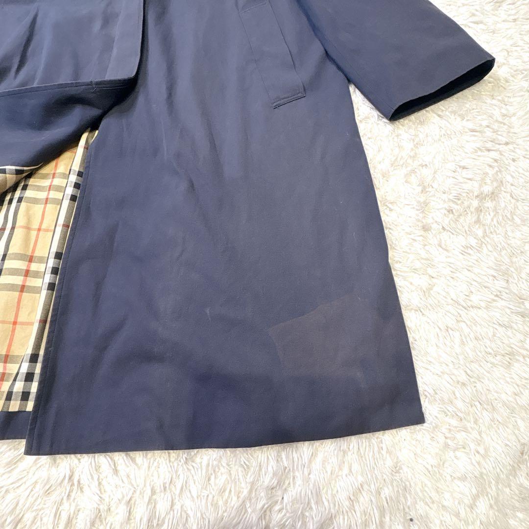 Burberry バーバリー ロングコート ネイビー 比翼ボタン 15ABR