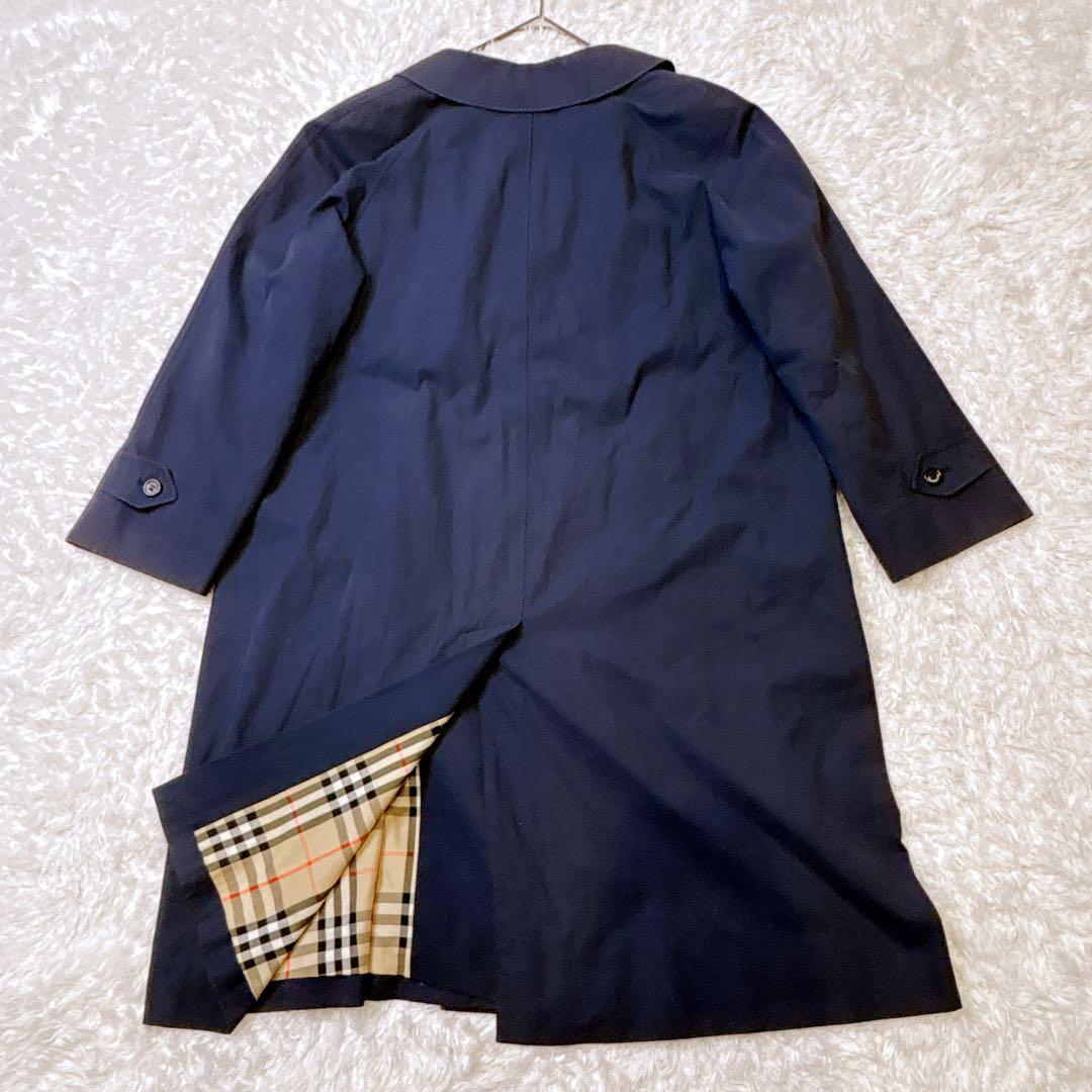 Burberry バーバリー ロングコート ネイビー 比翼ボタン 15ABR