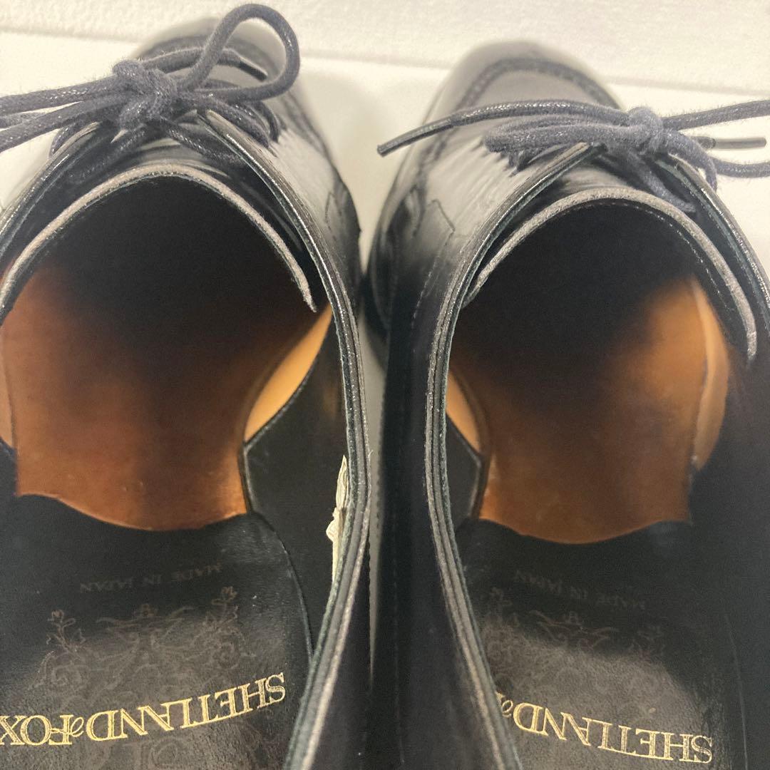 美品⭐️シェットランドフォックス 黒 レザー ビジネスシューズ 7.5 ブラック