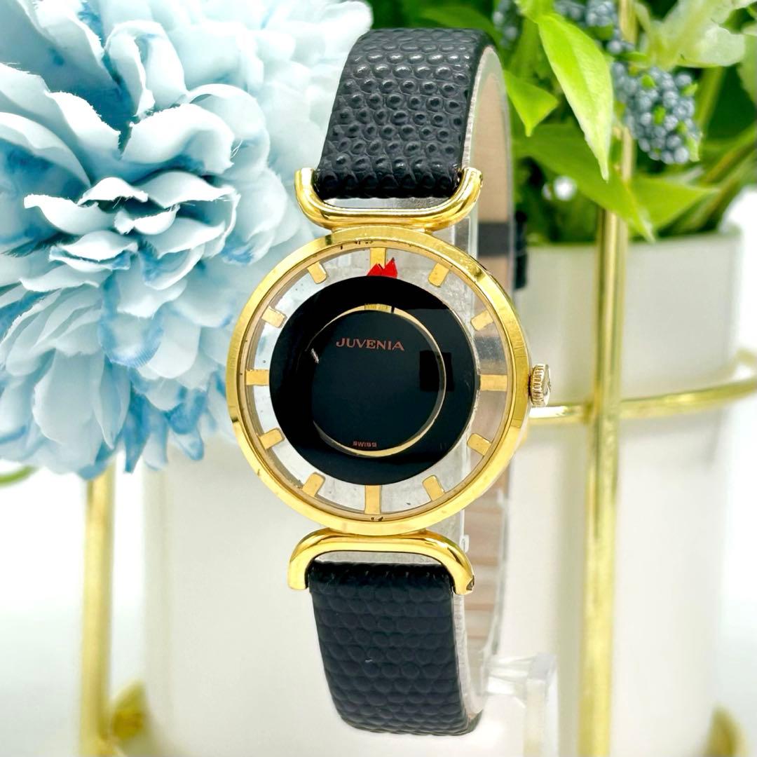 JUVENIA ジュベニア 裏スケ ゴールドコーティング 手巻き 腕時計