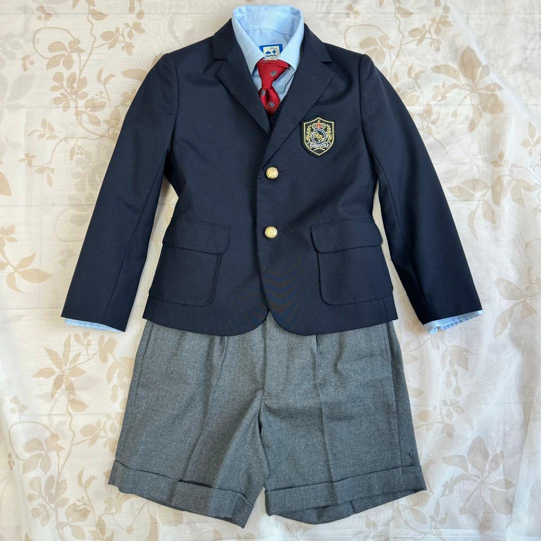 極美品 コムサイズム フォーマル ジャケット 120 紺ブレ 7点セット