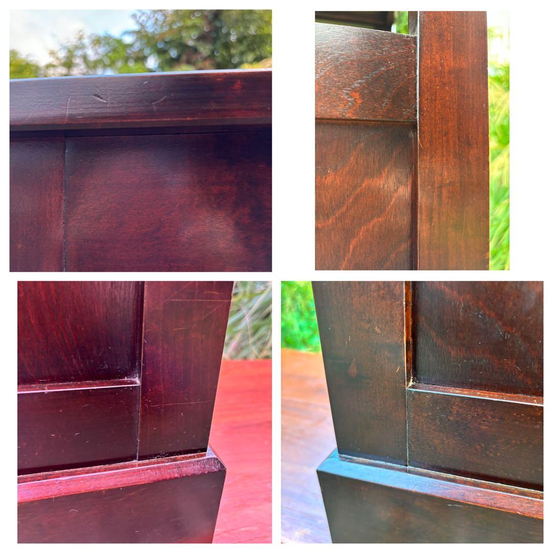 北海道民芸家具 カバ無垢材 電話台 サイドテーブル 飾り台 花台