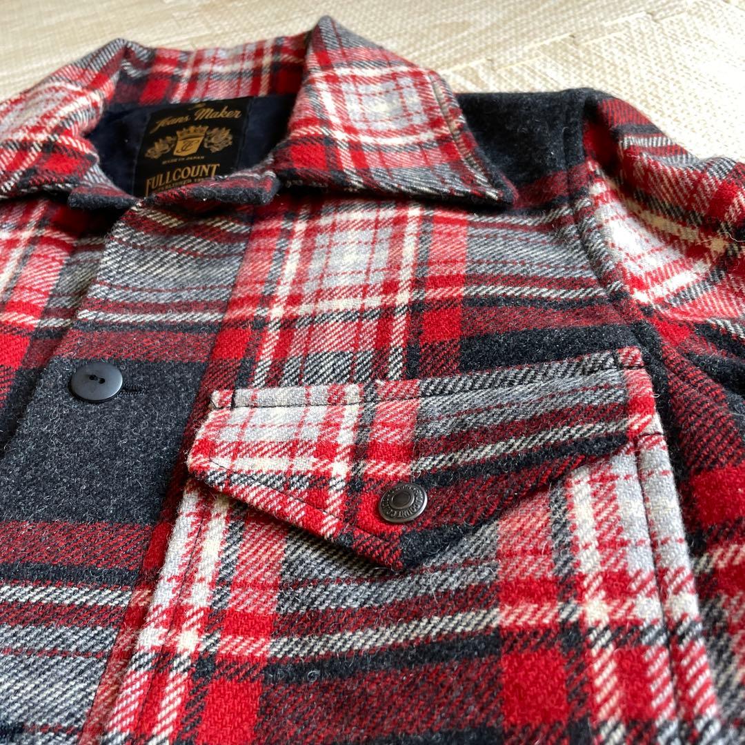 極美品 サイズ36 フルカウント マッキーノジャケット レッドチェック 日本製