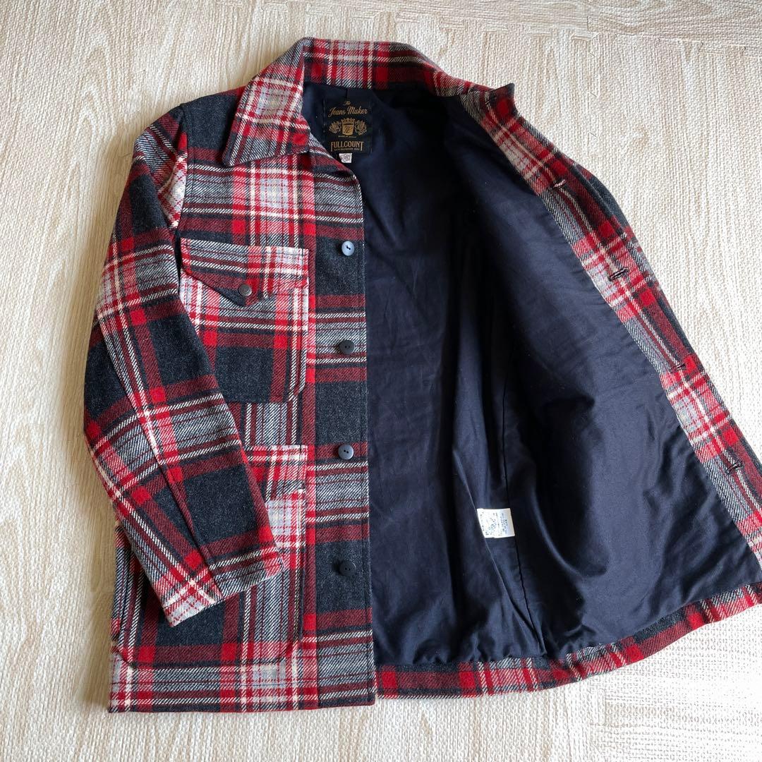 極美品 サイズ36 フルカウント マッキーノジャケット レッドチェック 日本製