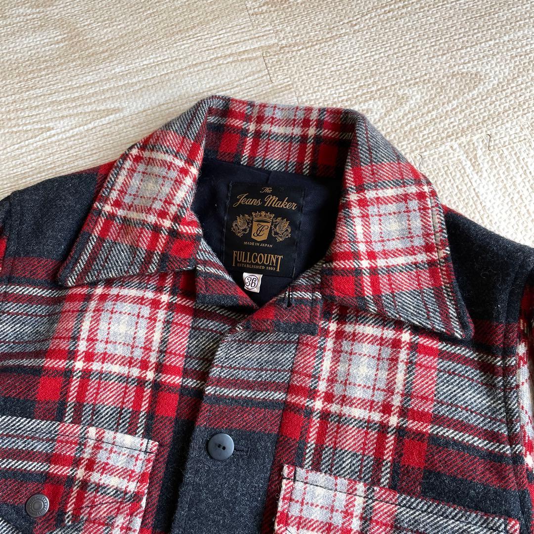 極美品 サイズ36 フルカウント マッキーノジャケット レッドチェック 日本製
