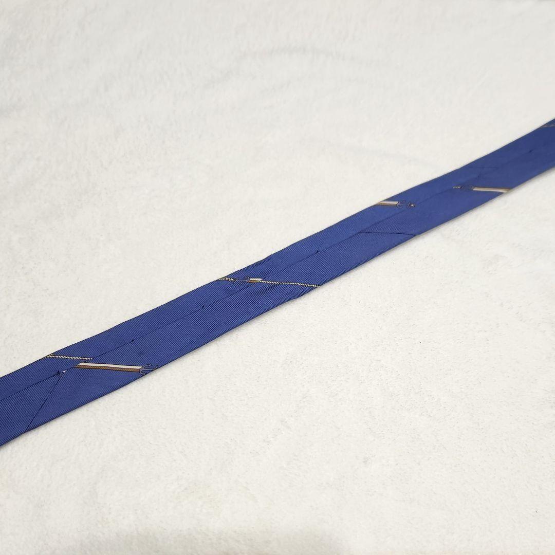 ✴【GUCCI】ハイブランドネクタイ★イカリチェーン柄★くすみ青★メンズ