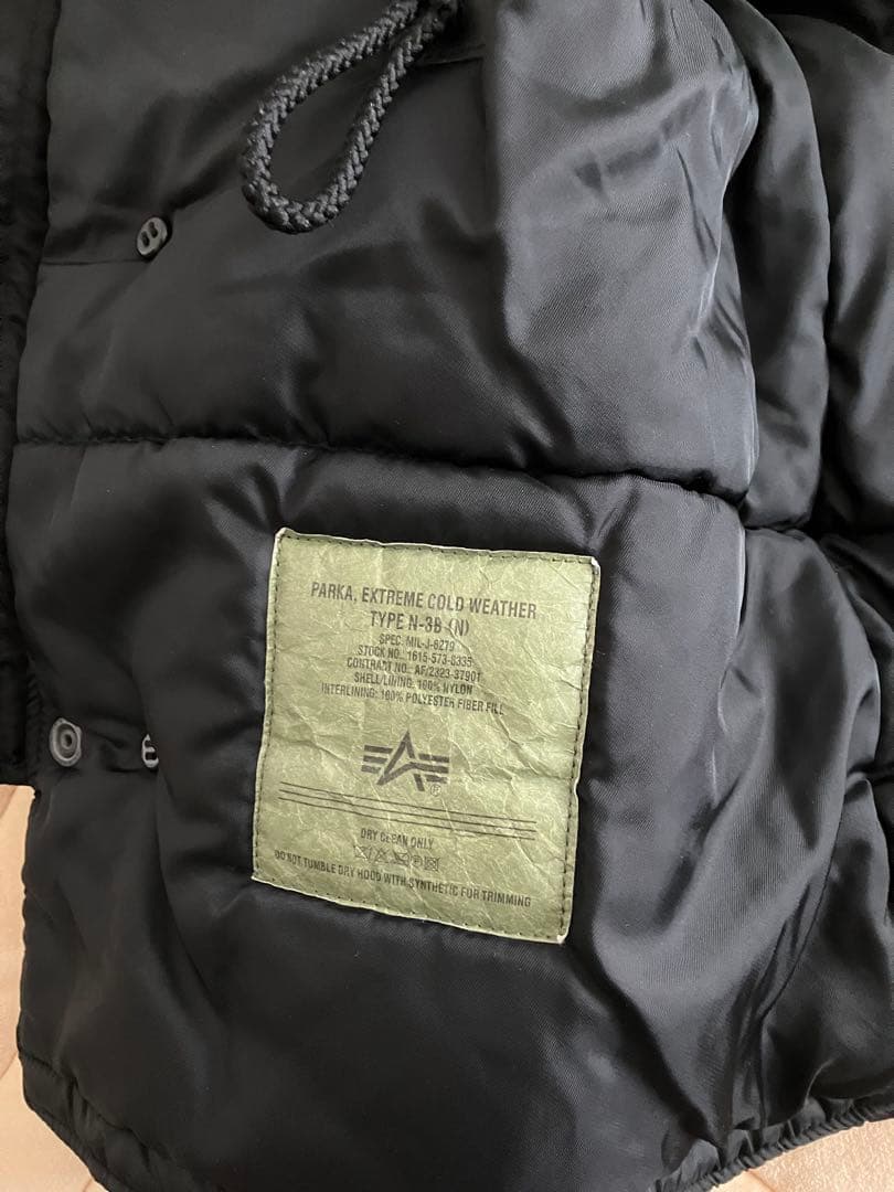 美品　ALPHA INDUSTRIES N3B ブラック M メンズ