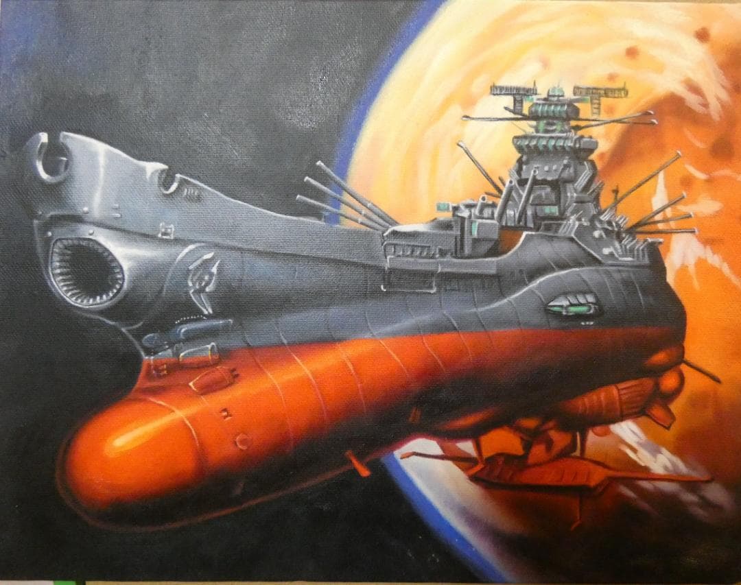 油絵　額付き　松本零士　 F6 【　風景　】手描き