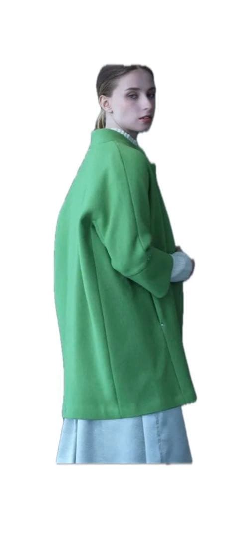 Aga ダブルメルトンコクーンコート　キミドリ　ヤマダヤ