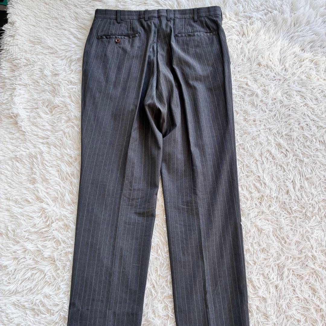 【美品】最高級　ロロピアーナ生地　オーダースーツ　セットアップ　ストライプ