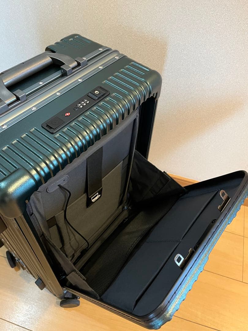 スーツケース S 機内持ち込み 多機能 フロントオープン カップホルダー付き