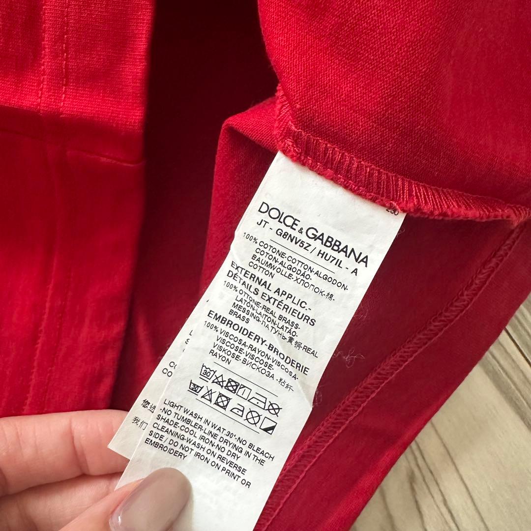 【クリーニング済み美品】DOLCE & GABBANA メンズTシャツ 赤 S