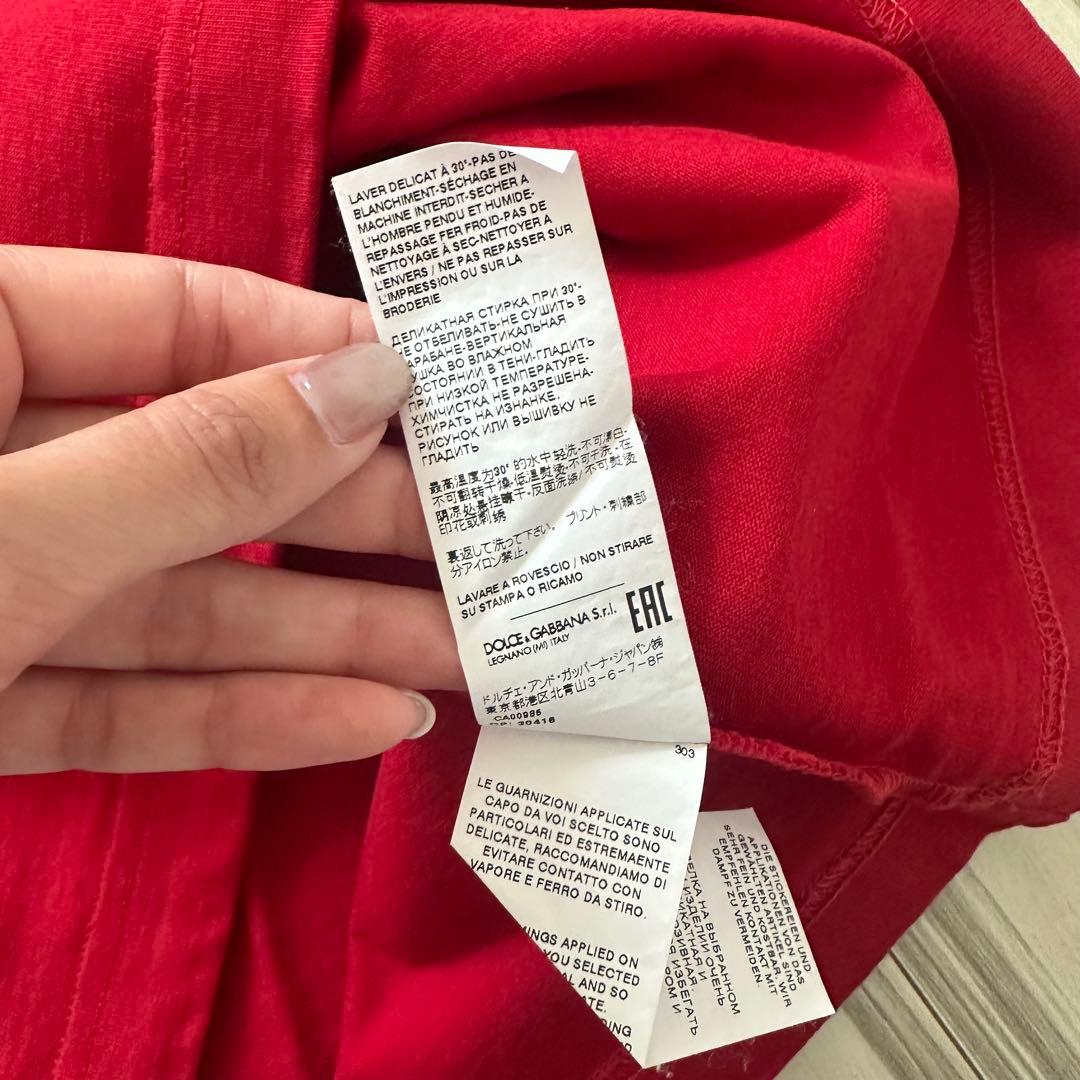 【クリーニング済み美品】DOLCE & GABBANA メンズTシャツ 赤 S