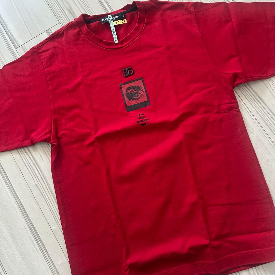 【クリーニング済み美品】DOLCE & GABBANA メンズTシャツ 赤 S