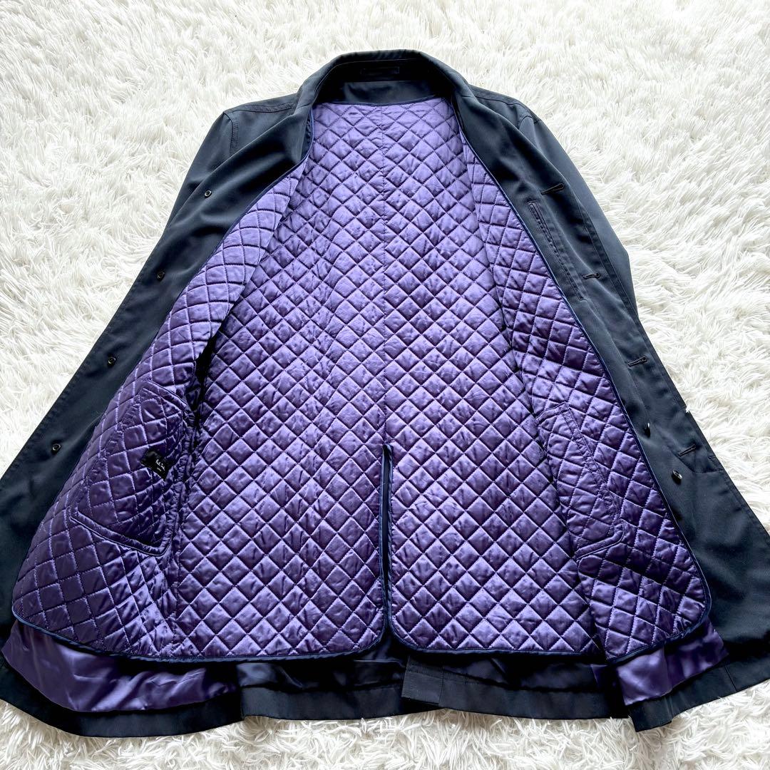 極美品✨ポールスミス　トレンチコート　キルティング　ライナー　ネイビー　パープル