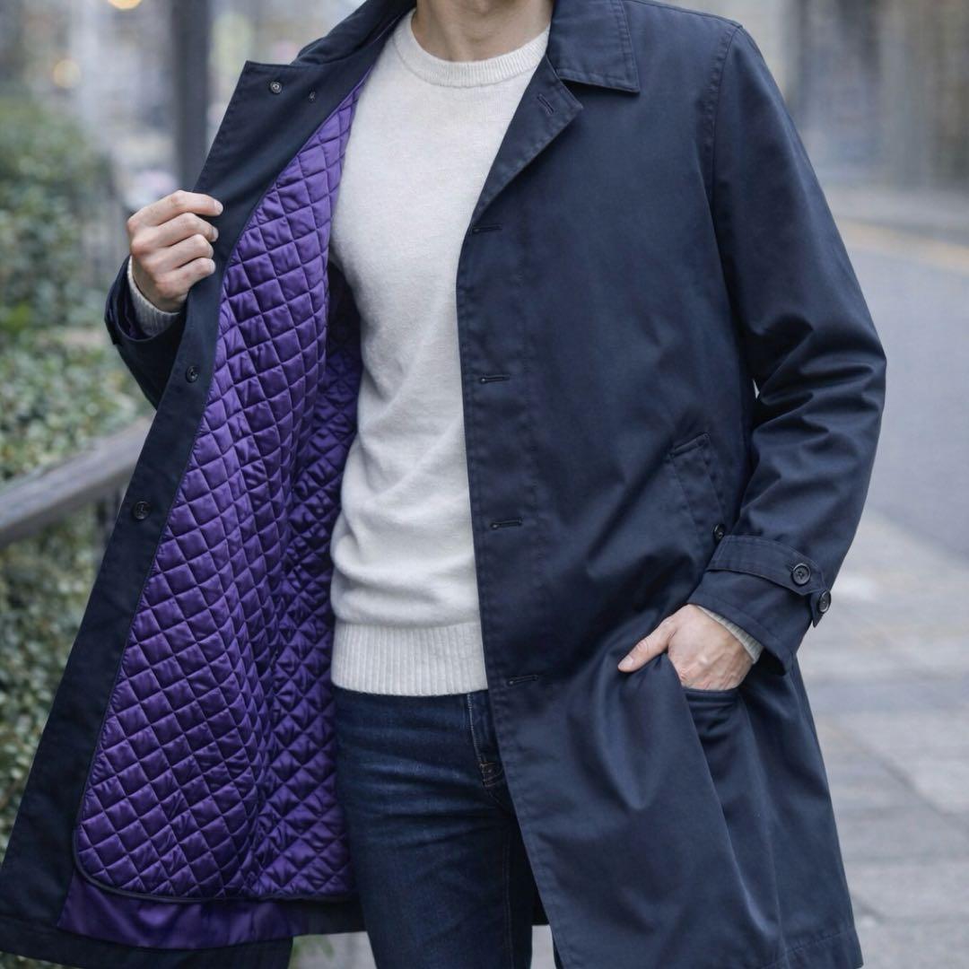 極美品✨ポールスミス　トレンチコート　キルティング　ライナー　ネイビー　パープル