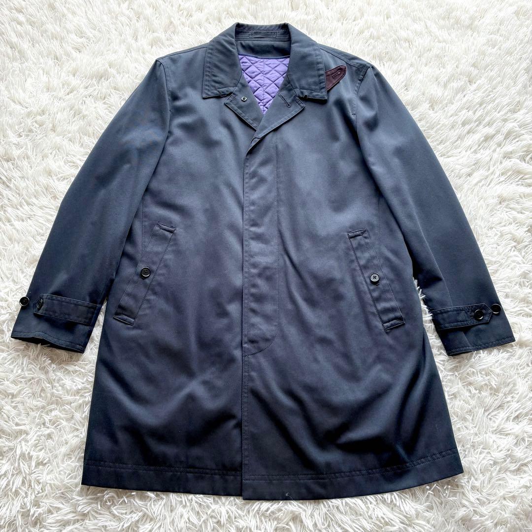 極美品✨ポールスミス　トレンチコート　キルティング　ライナー　ネイビー　パープル