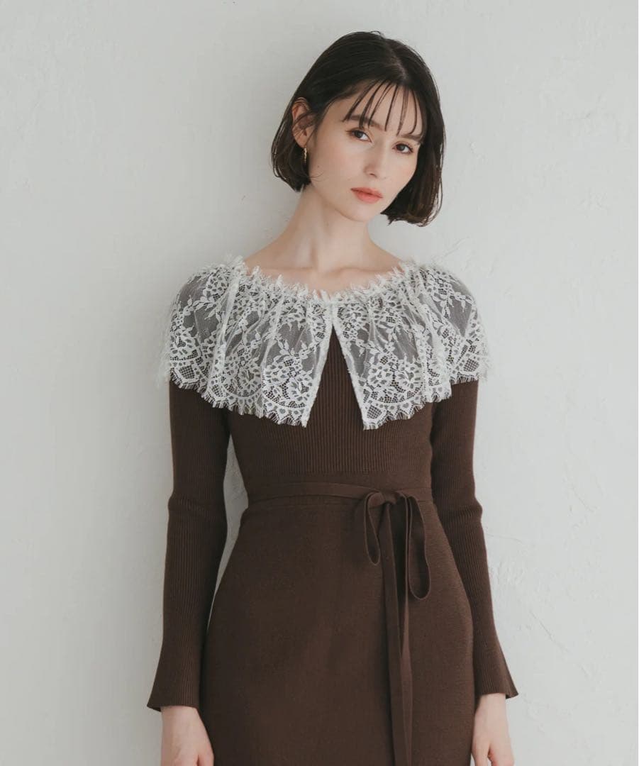 31sons de mode ビックレース衿マーメイドワンピース