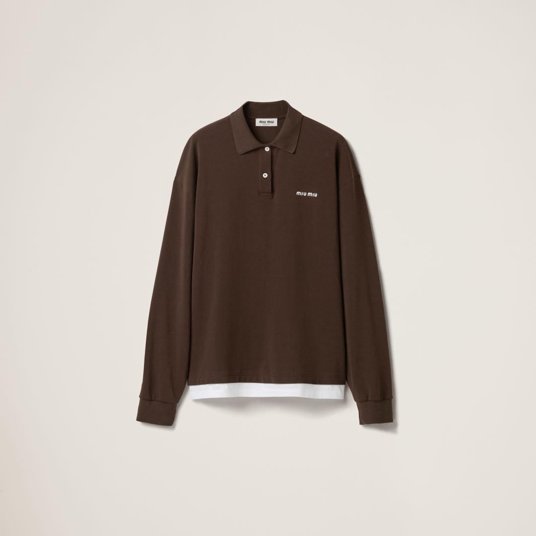 miumiu ミュウミュウ ピケ×ジャージーポロシャツ