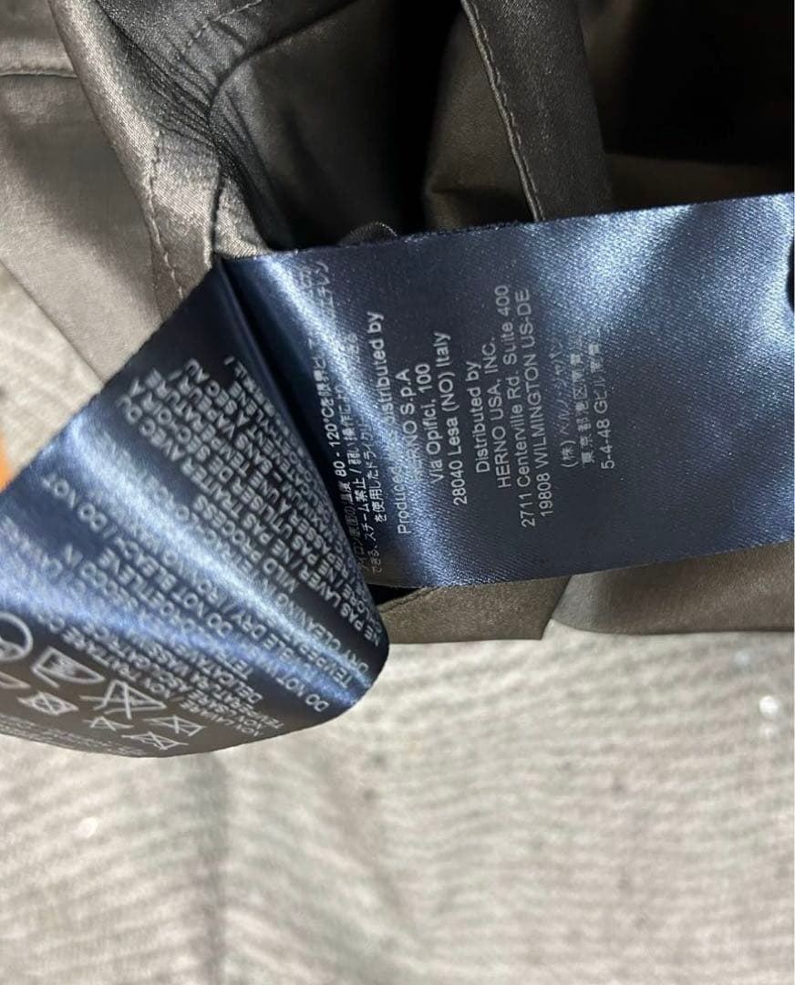 HERNO フード ツイード ドッキング ロングジャケット