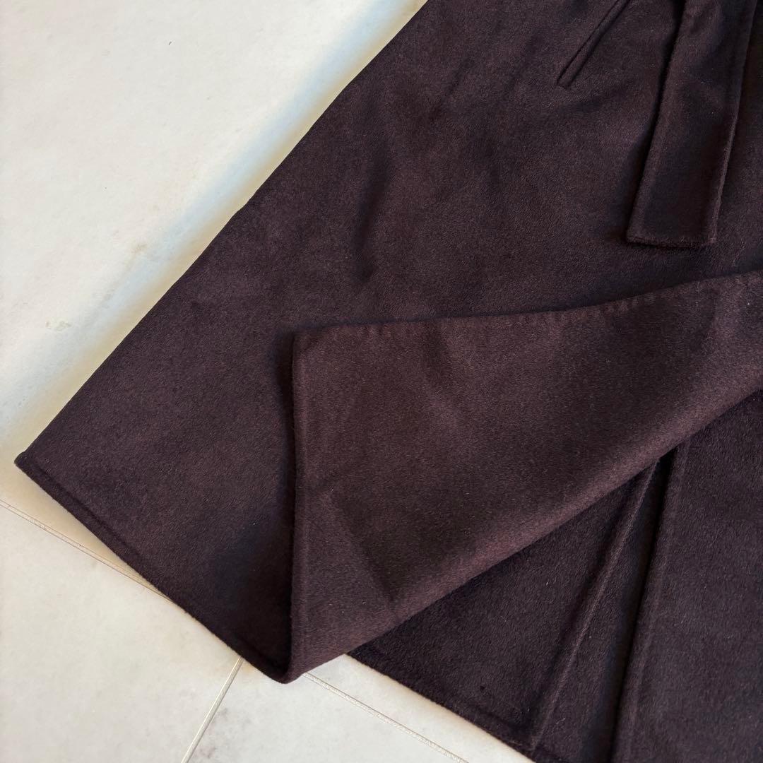 【美品】カシミヤブレンドラップロングコート +J ジルサンダー　ブラウン