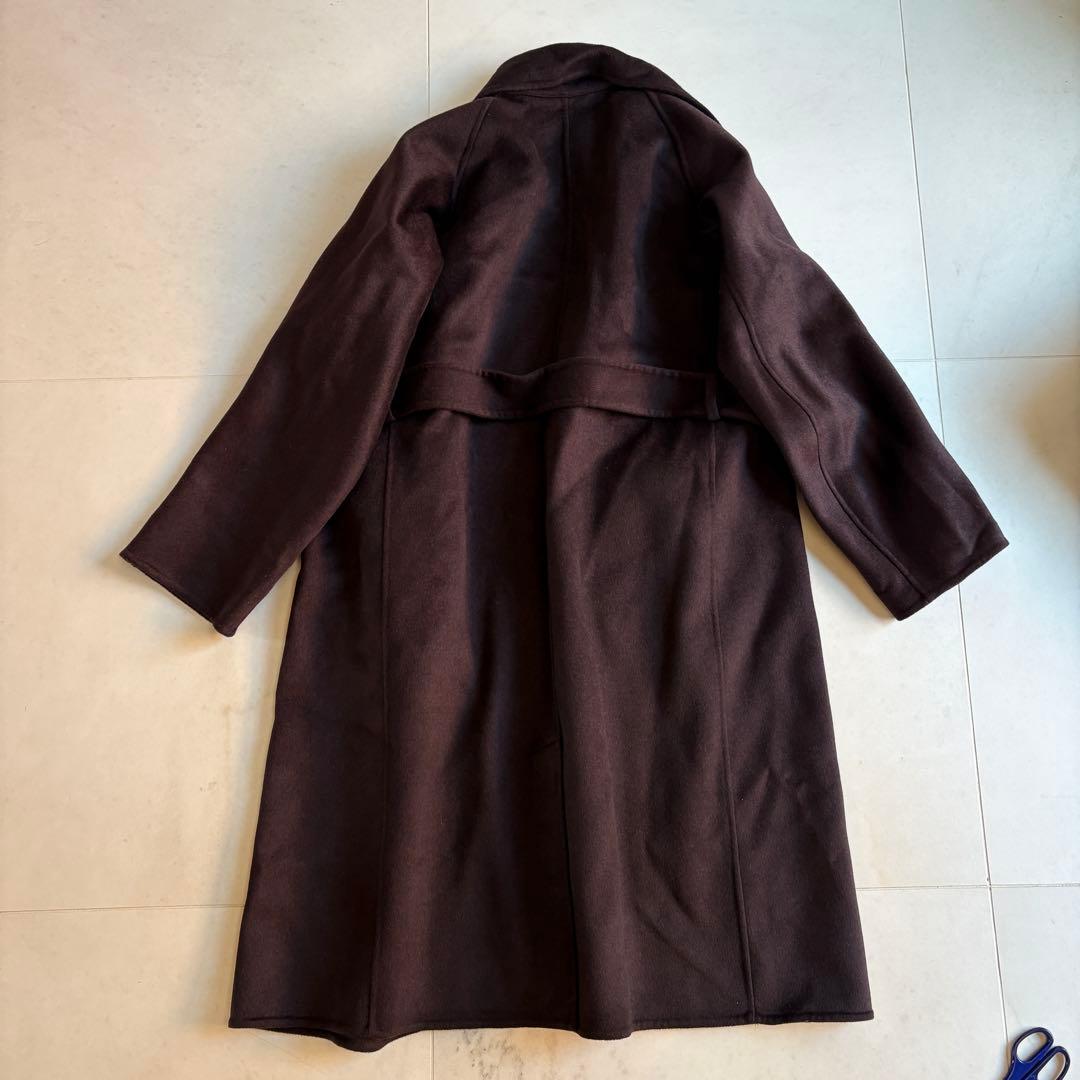 【美品】カシミヤブレンドラップロングコート +J ジルサンダー　ブラウン