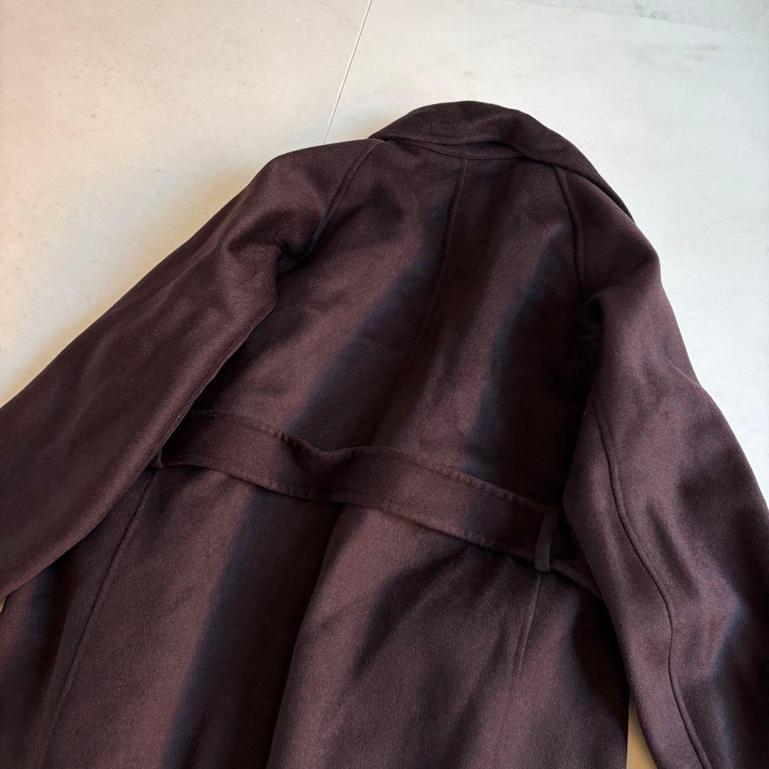 【美品】カシミヤブレンドラップロングコート +J ジルサンダー　ブラウン