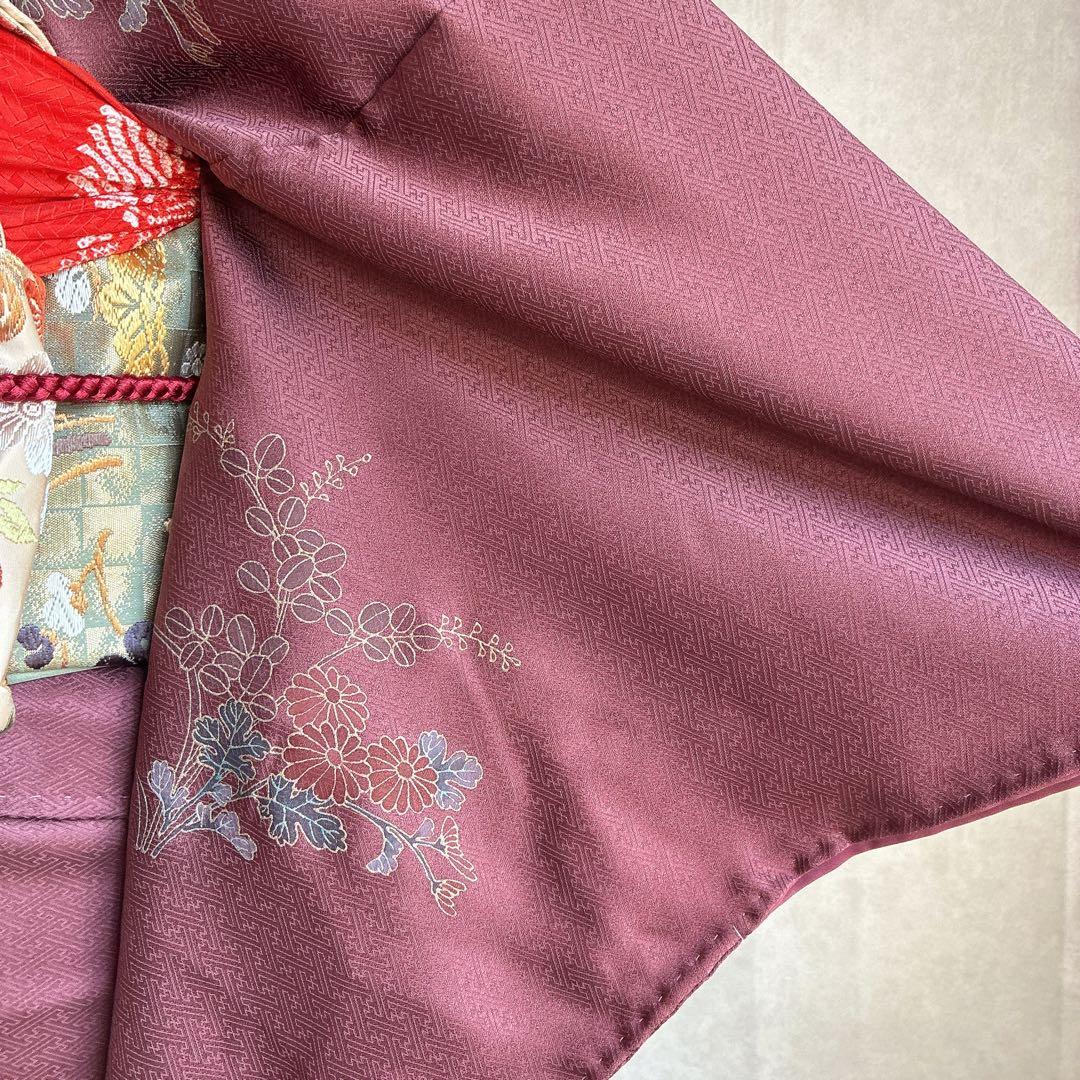 A*e様 訪問着　フルセット　着物　正絹　絞り　金駒刺繍　紫　結婚式　祝い　 J