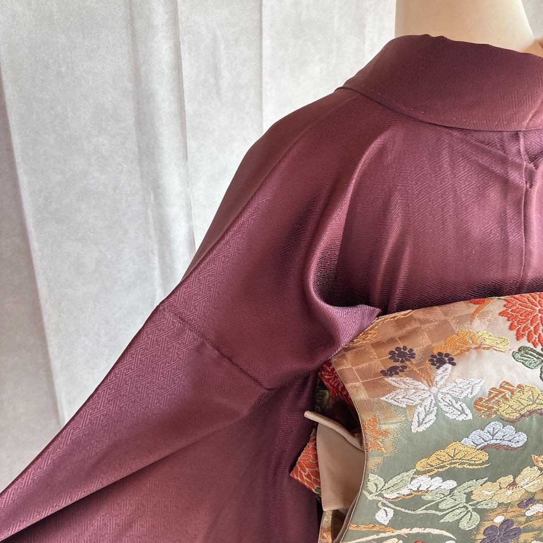 A*e様 訪問着　フルセット　着物　正絹　絞り　金駒刺繍　紫　結婚式　祝い　 J