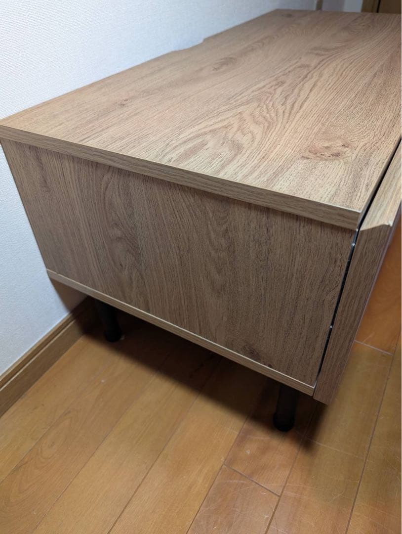 ■送料込■LOWYA ラタン調 木製テレビボード TV台 ラック机ローデスク収納