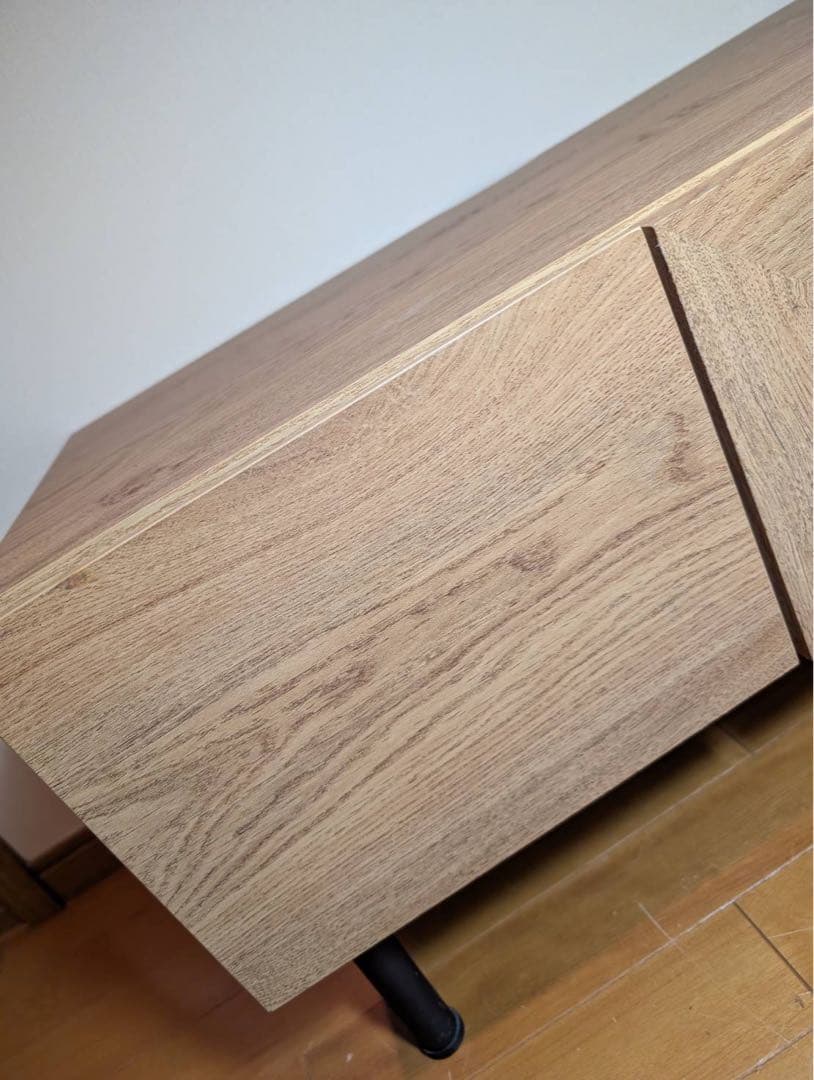 ■送料込■LOWYA ラタン調 木製テレビボード TV台 ラック机ローデスク収納