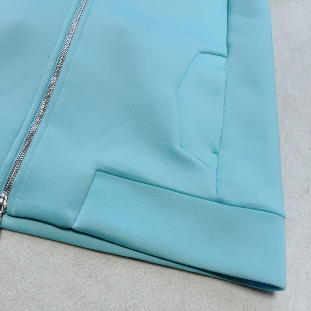 極美品　ムータ マリン ボンディングパーカー　ファー　フード　ブルー　XL