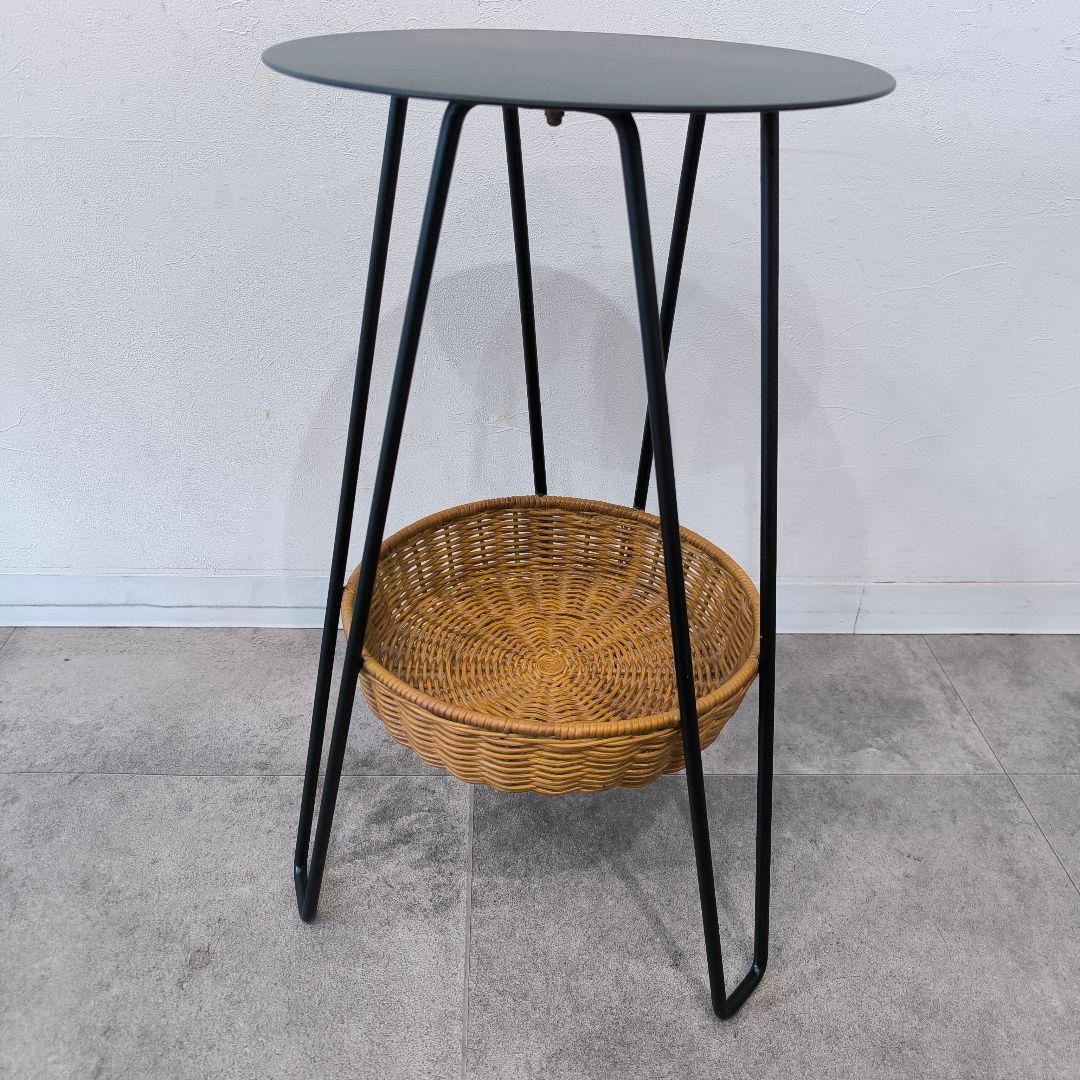 美品　IDEE　イデー　サイドテーブル　アイアン　かご