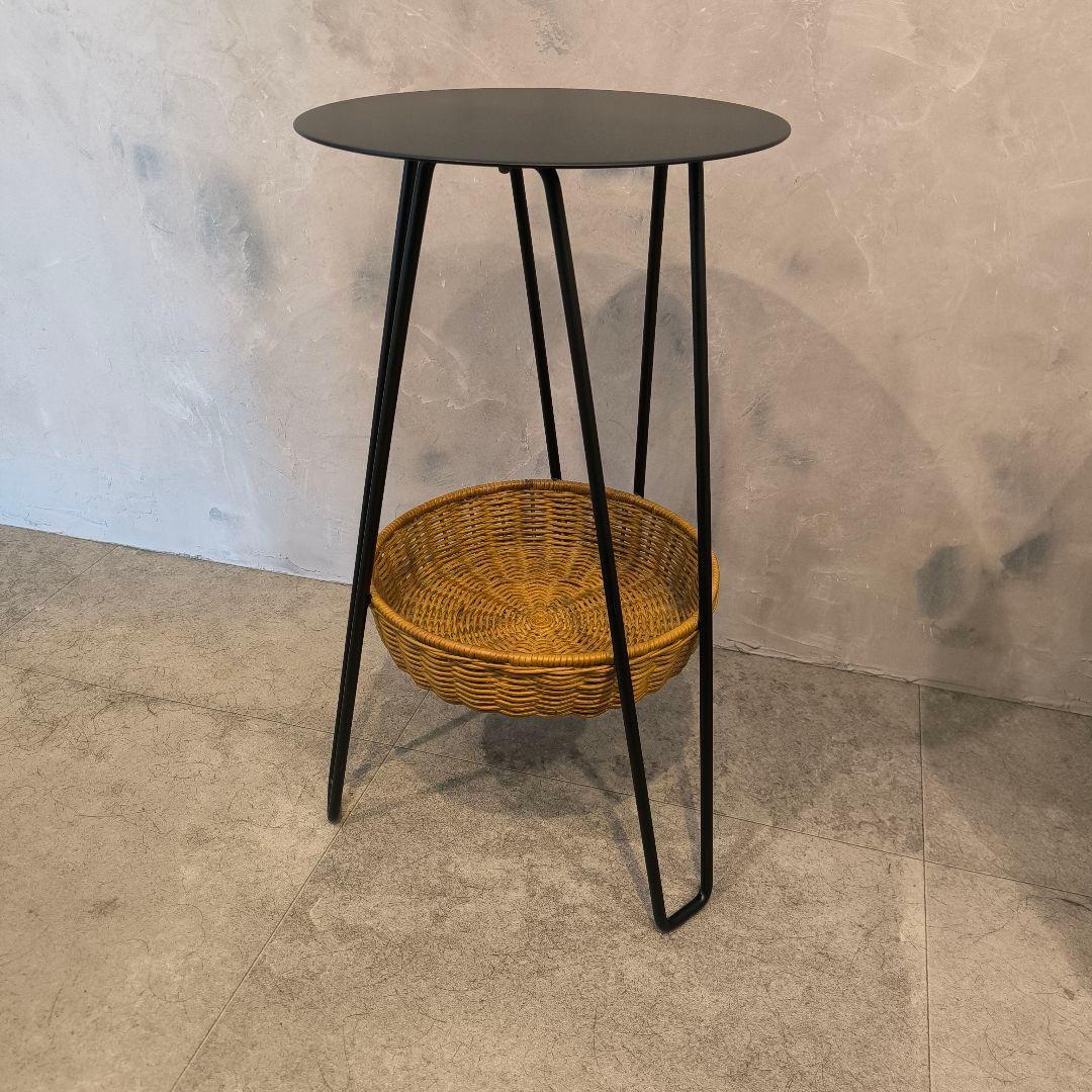 美品　IDEE　イデー　サイドテーブル　アイアン　かご
