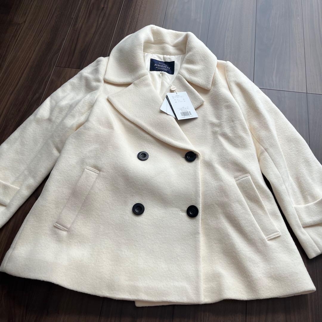 JUSGLITTY ダブルボタンミドルコート