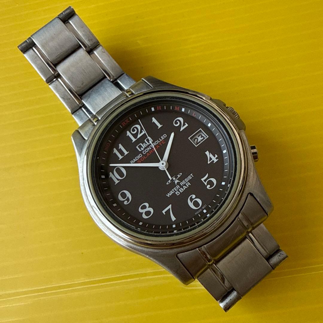 シチズン Q&Q 電波ソーラー メンズ腕時計HG00-801