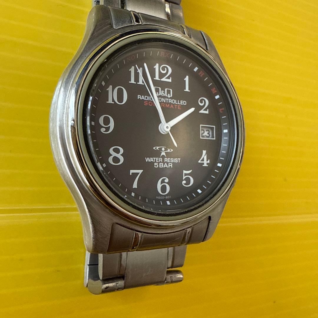 シチズン Q&Q 電波ソーラー メンズ腕時計HG00-801