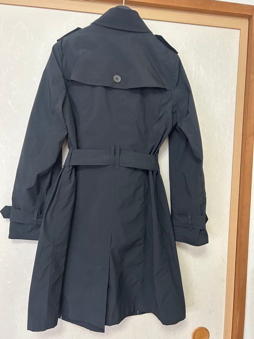 バーバリーロンドン メガチェック ダウン ライナー付 ロング トレンチコート 黒