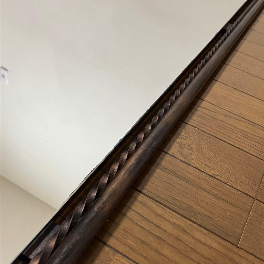 薔薇のアンティークミラー・フラワーデコレーションミラー・鏡・レトロアイアンミラー