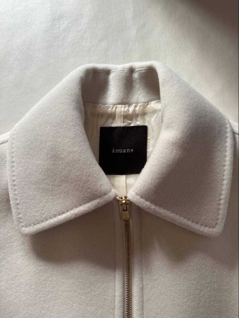 【美品】anuans リバーウールショートコート ECRU