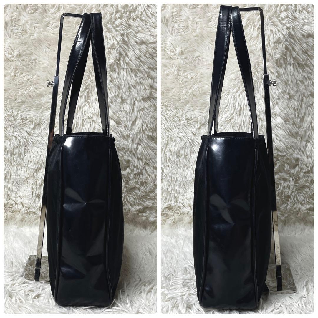 【良品】PRADA プラダ　トートバッグ　ハンド　ナイロン　レザー　ブラック　黒